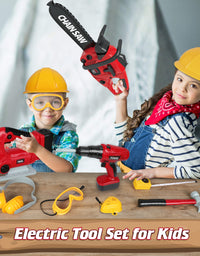 Exercise N Play Red Chainsaw Tools Childrens Toys Set - 11 Pcs