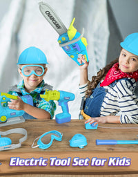 Exercise N Play Blue Chainsaw Kids Tool Toys Set - 11 Pcs
