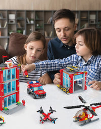 Exercise N Play Fire Station Kids Small Building Blocks Toys Set - 744 Pcs