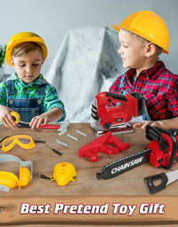 Exercise N Play Red Chainsaw Tools Childrens Toys Set - 11 Pcs