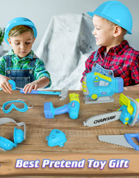 Exercise N Play Blue Chainsaw Kids Tool Toys Set - 11 Pcs