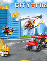 Exercise N Play Fire Station Kids Small Building Blocks Toys Set - 744 Pcs