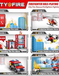 Exercise N Play Fire Station Kids Small Building Blocks Toys Set - 744 Pcs
