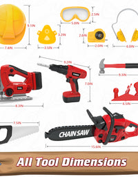 Exercise N Play Red Chainsaw Tools Childrens Toys Set - 11 Pcs