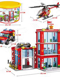 Exercise N Play Fire Station Kids Small Building Blocks Toys Set - 744 Pcs