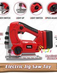 Exercise N Play Red Chainsaw Tools Childrens Toys Set - 11 Pcs