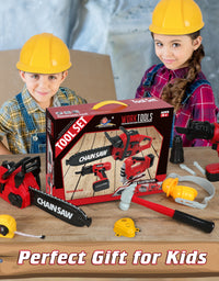 Exercise N Play Red Chainsaw Tools Childrens Toys Set - 11 Pcs