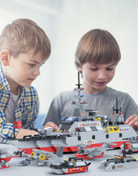 Exercise N Play Military Cruiser Ships Miniature Brick Sets - 952 Pcs