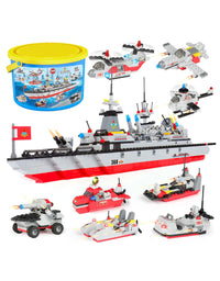 Exercise N Play Military Guided Missile Destroyer Toy Bricks - 1220 Pcs