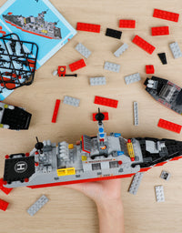Exercise N Play Military Cruiser Ships Miniature Brick Sets - 952 Pcs