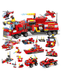 Exercise N Play City Light Fire Truck Small Building Blocks Sets - 1432 Pcs