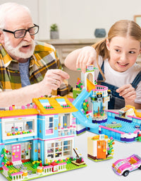 Exercise N Play City House & Water Park 2 IN 1 Bricks Set - 1736 Pcs