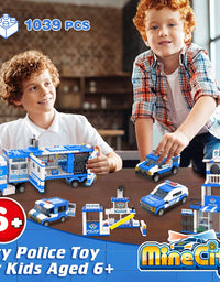 Exercise N Play Police Truck Toddler Blocks Toy Playset - 1039 Pcs