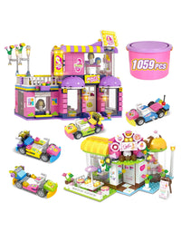 Exercise N Play Street Coffee & Barber Shop Building Toy Set - 1059 Pcs