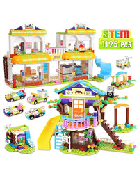 Exercise N Play Treehouse & Grocery Store 2 IN 1 Toy Blocks Construction Set - 1195 Pcs