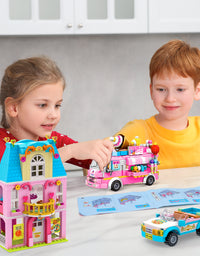 Exercise N Play Street Pizza Shop & Ice Cream Truck Miniature Blocks - 997 Pcs