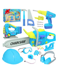 Exercise N Play Blue Chainsaw Kids Tool Toys Set - 11 Pcs