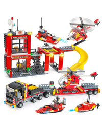 Exercise N Play City Fire Trailer Blocks Bricks Sets - 971 Pcs