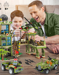 Exercise N Play Jungle Military Station Brick Set - 830 Pcs