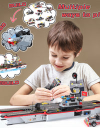 Exercise N Play Navy Military Aircraft Carrier Building Toy Sets - 786 Pcs