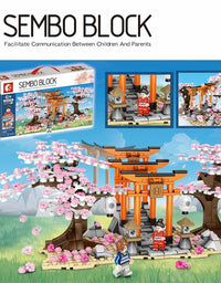 Cherry Blossom Tree Plants Brick Toy Set