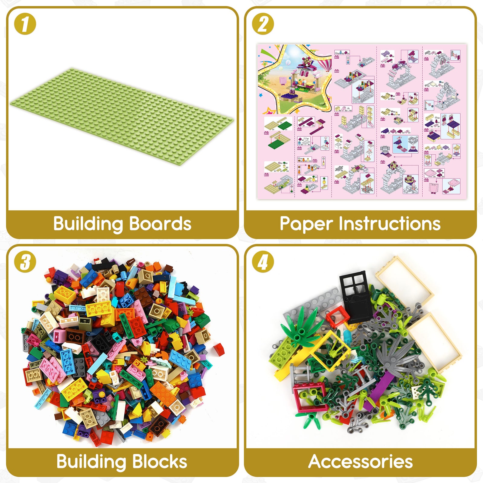 Exercise N Play 1000 Pcs MOC Toddlers Brick Toys