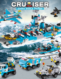 Exercise N Play Navy Cruiser Warship Brick Minis Set - 1293 Pcs
