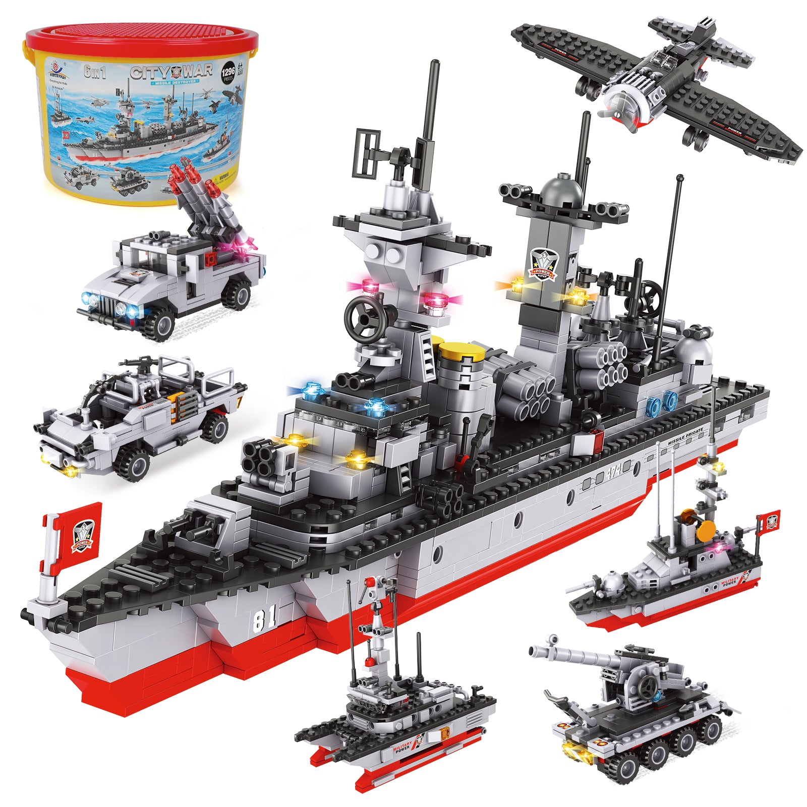 Exercise N Play Aircraft Carriers Military Toy Sets - 1296 Pcs