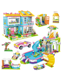 Exercise N Play City House & Water Park 2 IN 1 Bricks Set - 1736 Pcs