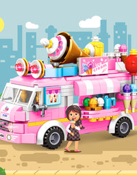 Exercise N Play Street Pizza Shop & Ice Cream Truck Miniature Blocks - 997 Pcs