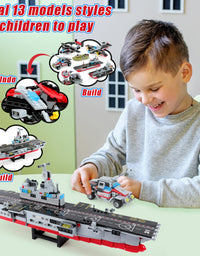 Exercise N Play Navy Military Small Aircraft Carrier Toddler Blocks Sets - 1161 Pcs