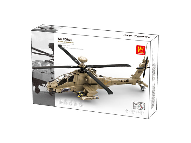 Army Apache Helicopter Block Toys - 255Pcs