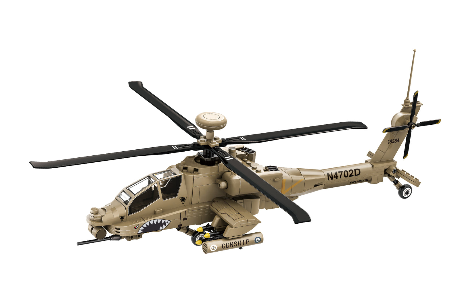 Army Apache Helicopter Block Toys - 255Pcs