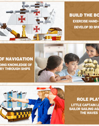 Exercise N Play Pirate Ship Toys Bricks Sets - 664 Pcs