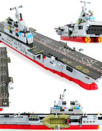 Exercise N Play Navy Military Small Aircraft Carrier Toddler Blocks Sets - 1161 Pcs