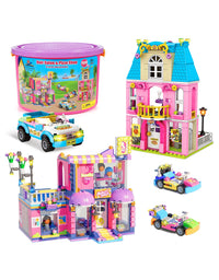 Exercise N Play Barber & Pizza Shop Small Building Blocks - 1030 Pcs