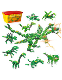 Exercise N Play Green Dinosaur Block Building Sets - 876 Pcs