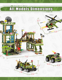 Exercise N Play Jungle Military Station Brick Set - 830 Pcs