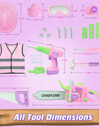 Exercise N Play Pink Chainsaw Tools Toddler Toys Set - 11 Pcs