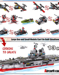 Exercise N Play Navy Military Small Aircraft Carrier Toddler Blocks Sets - 1161 Pcs