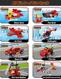 Exercise N Play City Light Fire Truck Small Building Blocks Sets - 1432 Pcs