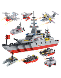 Exercise N Play Military Cruiser Ships Miniature Brick Sets - 952 Pcs