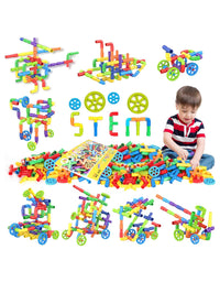 Exercise N Play STEM Vehicles Toddler Blocks Set - 250 Pcs