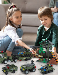 Exercise N Play Military Tank Transport Vehicle Blocks For Toddlers - 990 Pcs