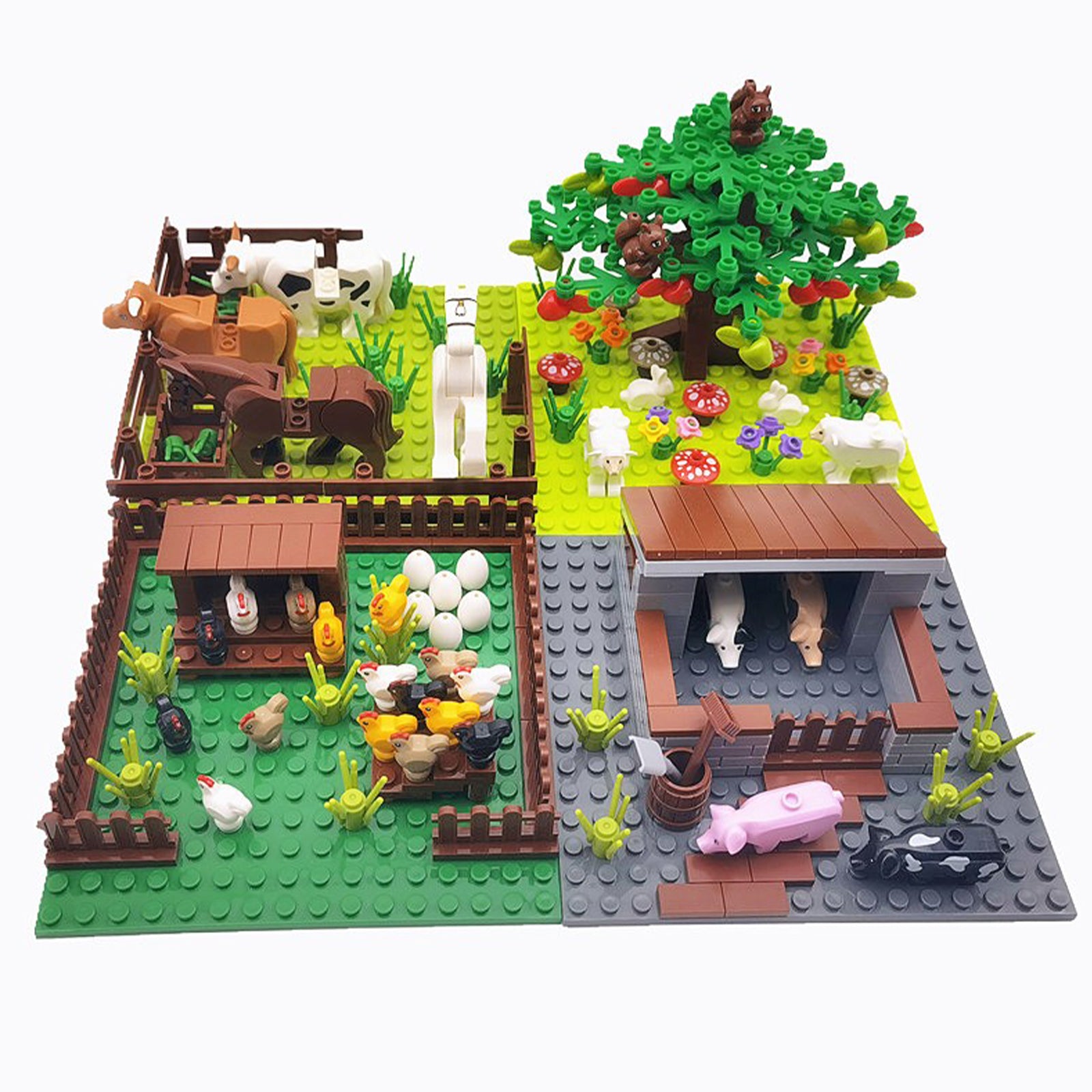 Farmyard Animal Toys Brick Building Set