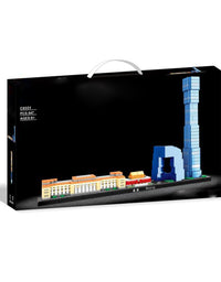 City Skyline Architecture Builder Bricks Toy Set