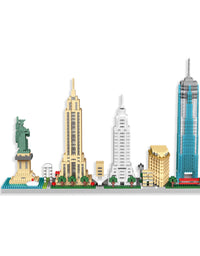 City Skyline Architecture Builder Bricks Toy Set