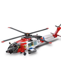City Rescue Helicopter Block Toy Set