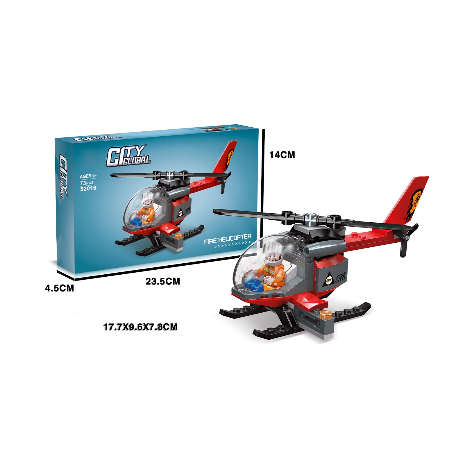 City Police Helicopter Brick Toy - 78Pcs