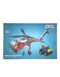 City Rescue Helicopter Block Toy Set